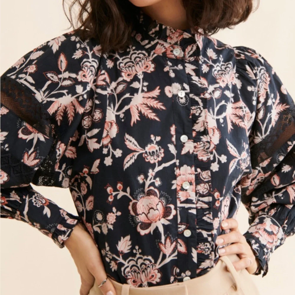 Love the Label Cotton floral button down blouse - Picture 3 of 8